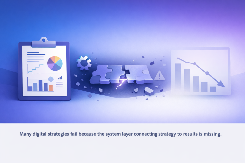 Digital systems strategy connecting business strategy and measurable results through structured digital layers