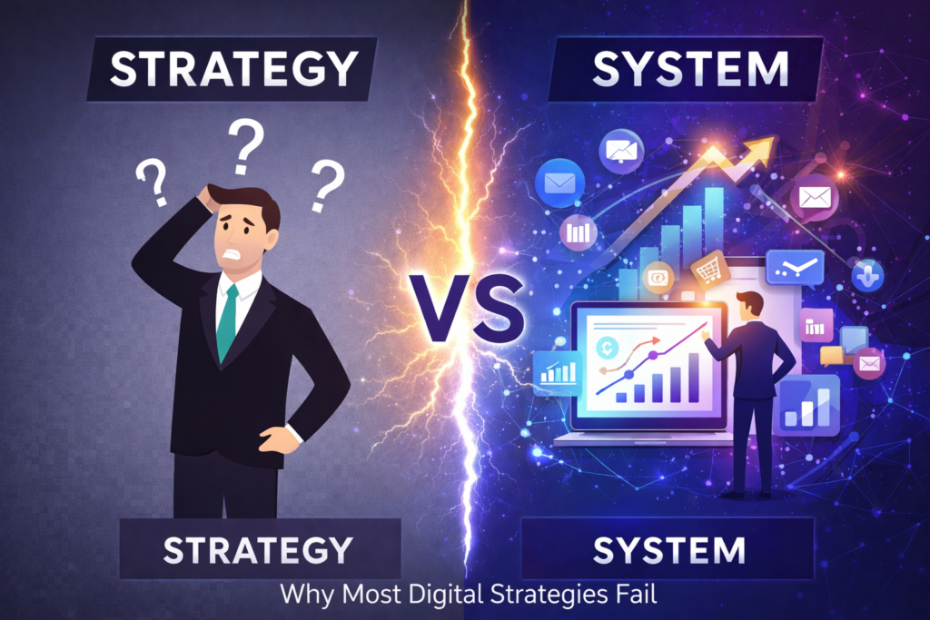why most digital strategies fail in 2026 system vs strategy concept